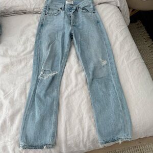 Agolde Riley Light Blue Straight Leg Jeans